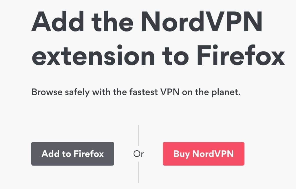 Get the NordVPN Firefox plugin.
