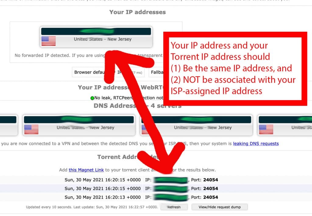 You should have the same torrent IP address as your ExpressVPN address.