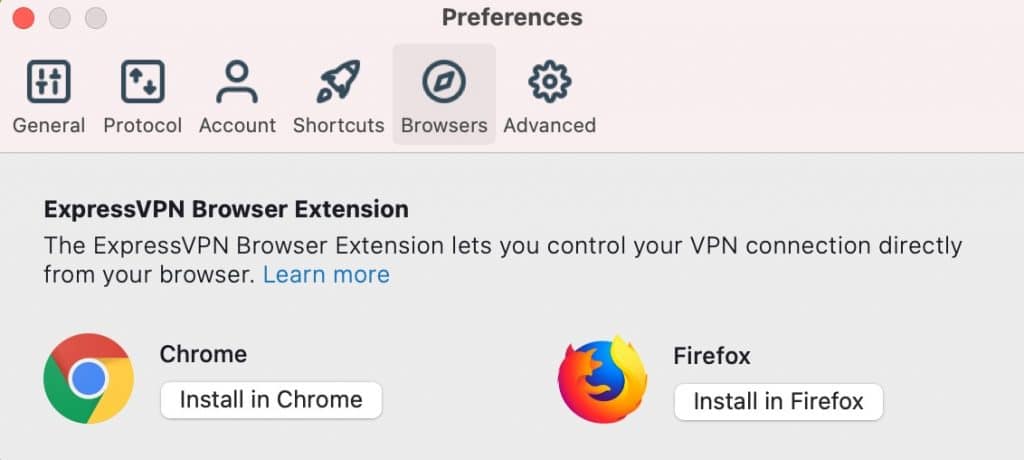 Quickly set up ExpressVPN browser extensions.